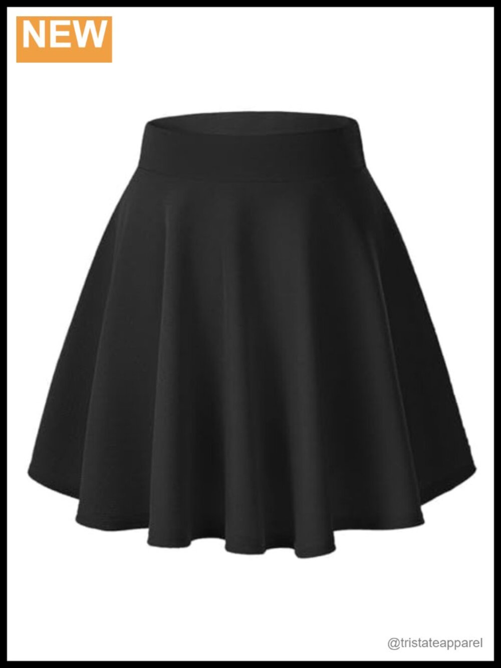 Stretchy Flared Mini Skater Skirt High Rise A-Line Pull On